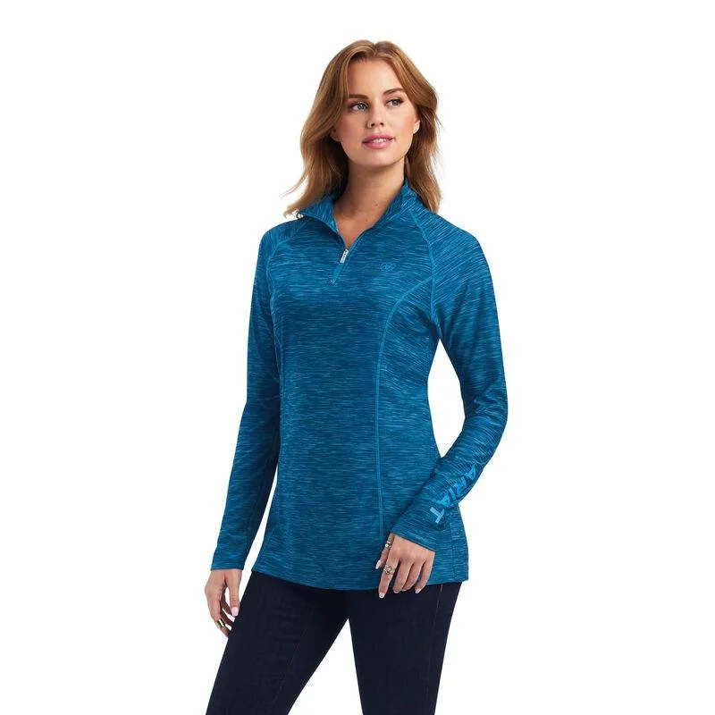 Ariat Women's Laguna Blue 1/4 Zip Long Sleeve Top 10041452